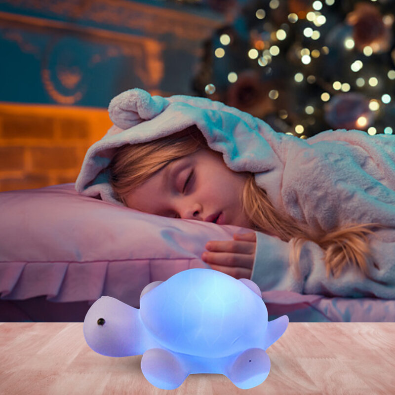 Lampu Malam LED 7 Warna Lampu Malam Penyu Lampu Samping Tempat Tidur Kamar Tidur untuk Anak-anak Hadiah Bayi untuk Dekorasi Kamar Tidur Hadiah Natal