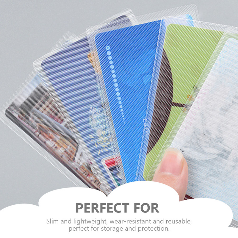 Pochettes transparentes conviviale rées pour cartes d'identité, pocommuniste pour cartes bancaires, protecteur de cartes, 100 pièces