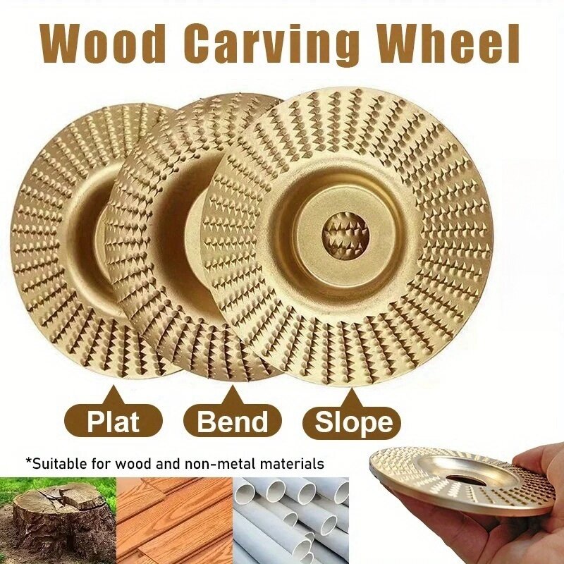 1/3 buah roda pemoles ukiran kayu, alat pembentuk kayu cakram pengamplasan serbaguna diameter dalam 16mm