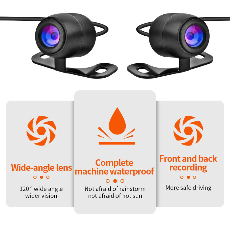 3 Inch Motorcycle Camera DVR Waterproof Motocycle Dashcam Front & Rear Camera Video Recorder Black Night Vision Box
