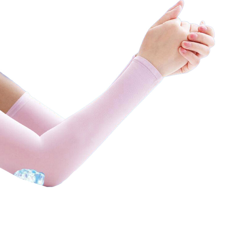 Women/Men Outdoor Ice Silk Sunscreen Sleeve Sun Protection Sport Cycling Running Cover Cuff Knitted Arm Sleeve Cover Summer