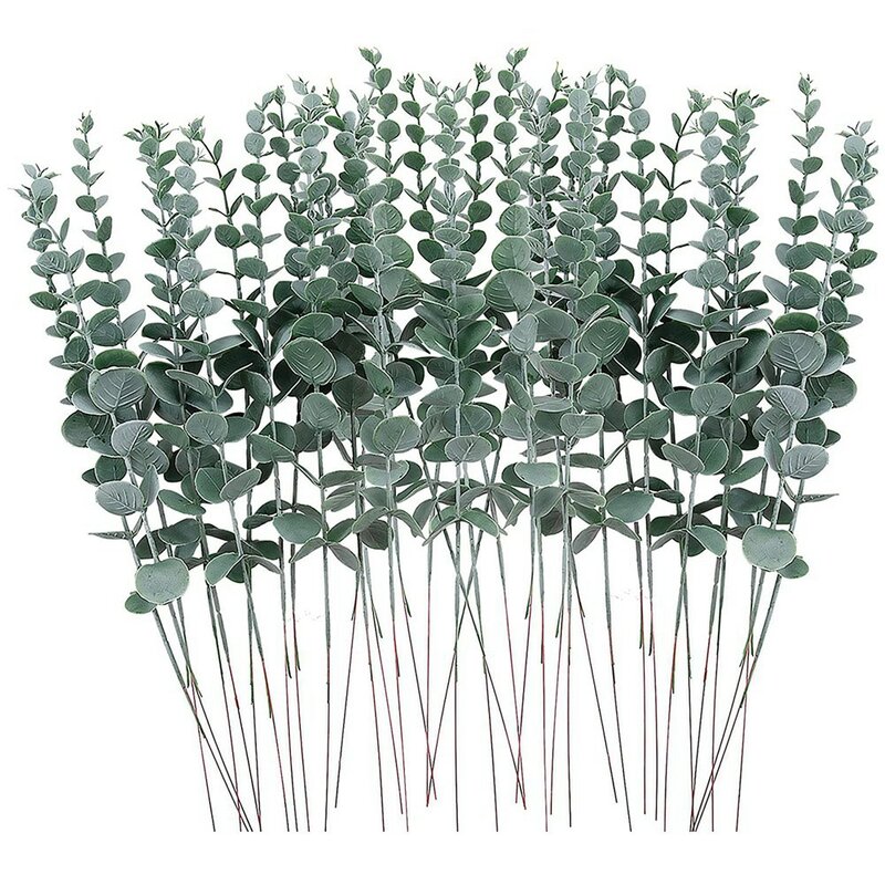 Artificial Eucalyptus Folhas Hastes Decoração, Faux Ramos para Wedding Centerpiece, Flor Floral, Decoração de Casa, 36Pcs