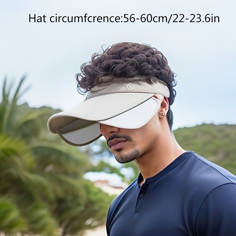 Breathable Unisex Sunshade Breathable Visor Empty Top Hat with Wide Brim for Casual Outdoor Sports and Vacation