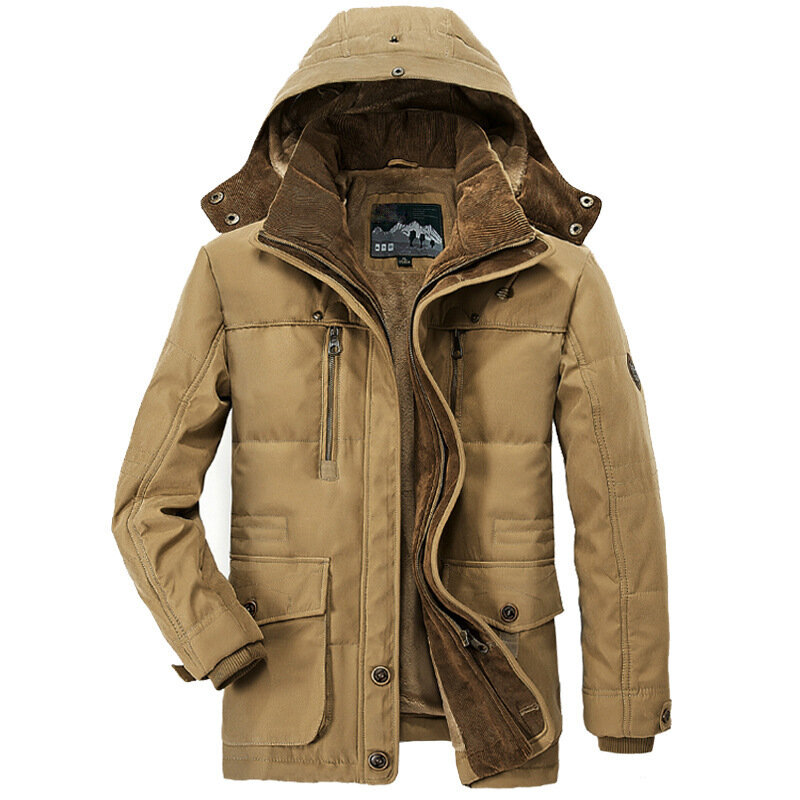 Мужские длинные зимние пальто, пуховики с капюшоном, повседневные теплые парки 7XL, хорошее качество, мужские зимние пальто, карго-куртки с несколькими карманами