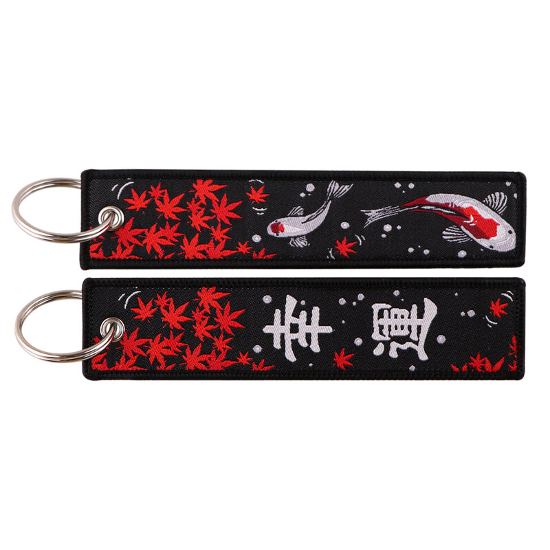 Japanese Anime Cool Embroidery Key Fobs Key Tag Motorcycles Cars Backpack Chaveiro Keychain For Friends Fashion Key Ring Gifts