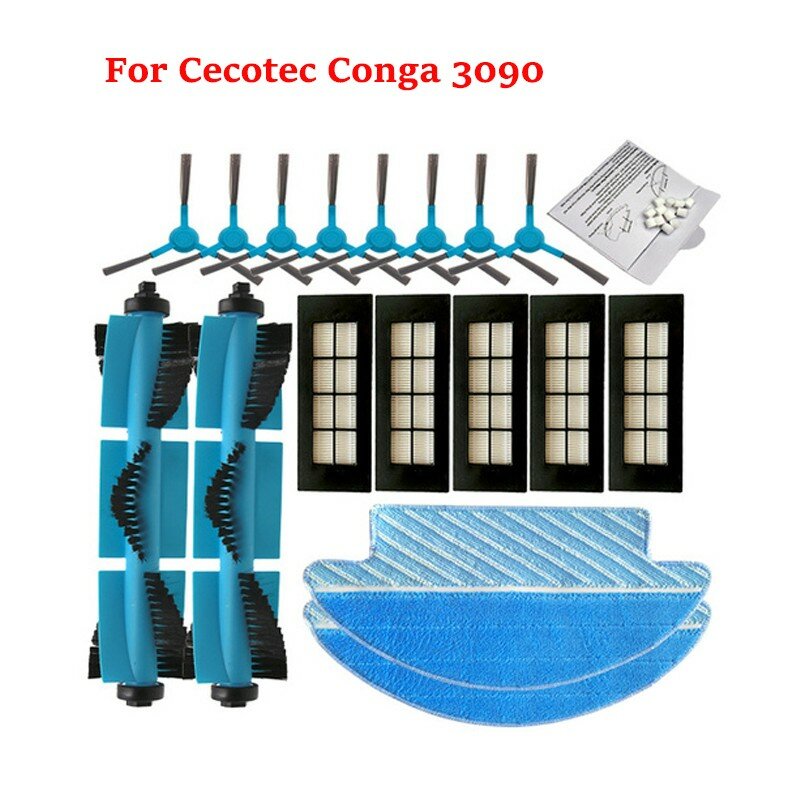 Для Conga 3090/Viomi 1X основная роликовая боковая щетка Hepa фильтр Швабра Ткань тряпка сменные части для пылесоса аксессуары для робота-пылесоса