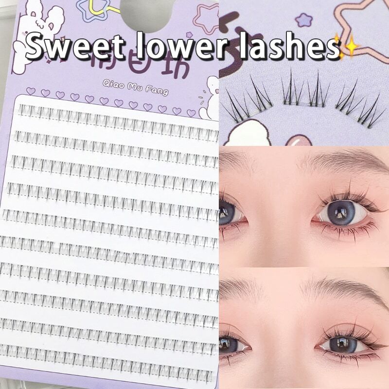 10 Rows 5-7mm Air Lower Eyelashes Fairy Fake LashesSegmented Natural Under Lashes Manga Bottom Lashes Makeup Eyelash Makeup Tool