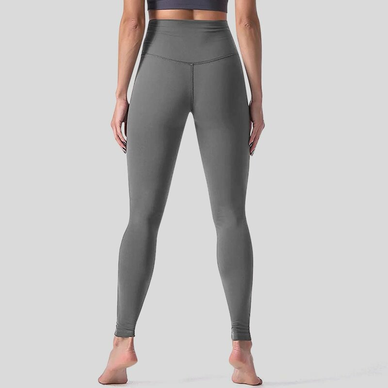 Sportowe spodnie Fitness damskie obcisłe brzoskwiniowe pośladki elastyczne spodnie do jogi w jednolitym kolorze, obcisłe legginsy z wysokim stanem