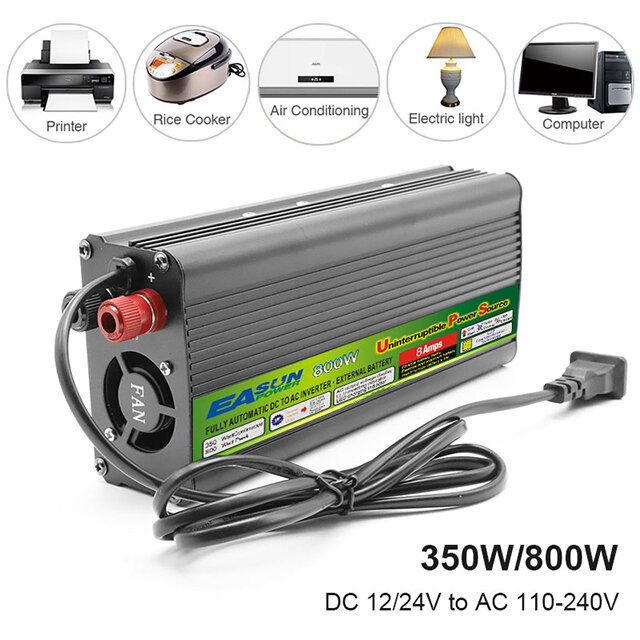 EASUN POWER UPS 12V 24V Auto Car Inverter 800W 1000W Modified Sine Wave Power Solar Power Inverter