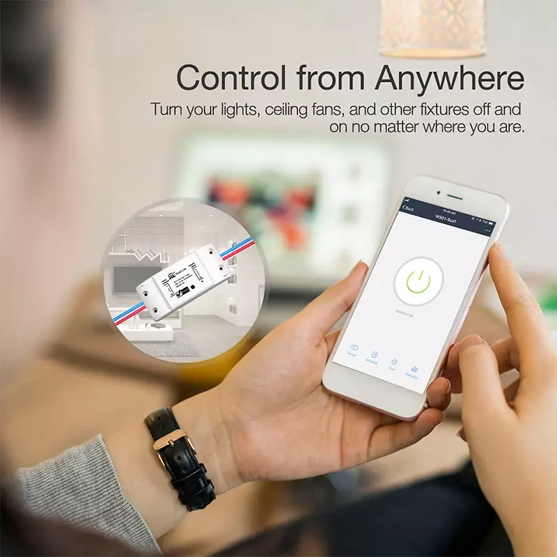 MOES-Temporizador inteligente Universal, Control remoto inalámbrico con aplicación Smart Life, funciona con Alexa, Google Home, interruptor de luz inteligente con WiFi