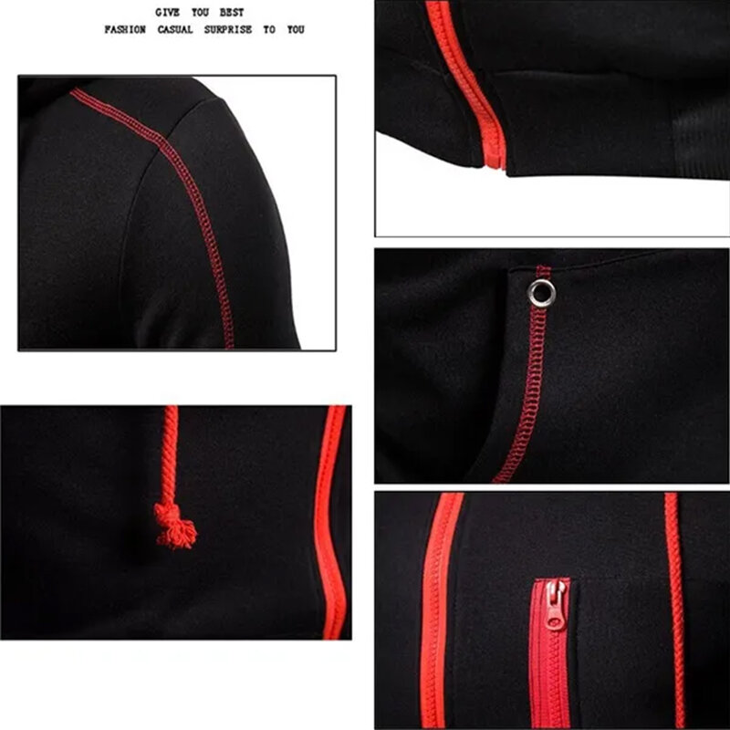 Men's Logo Customized Jackets Fashion Hoodies Long Sleeve Zipper Hoodie Hooded Fleece Sweatshirts Casual Sports Men Clothing