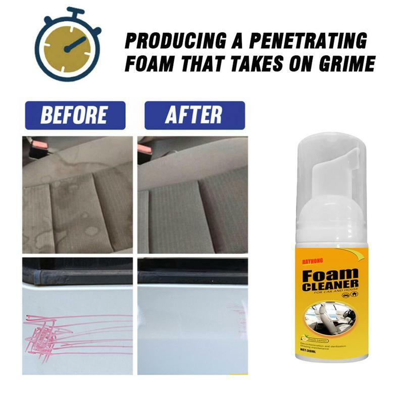 30/100/150/250ml Car Interior Leather Clean Multifunctional Foam Cleaner Car Interior Strong Decontamination Ceiling Seat Clean