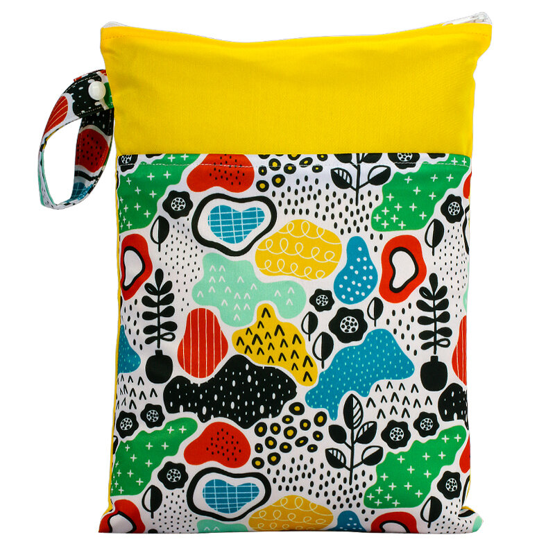 AIO-bolsa colgante para pañales de bebé, bolsa de almacenamiento impermeable de gran capacidad, con doble cremallera, 25x35cm, 1 piezas