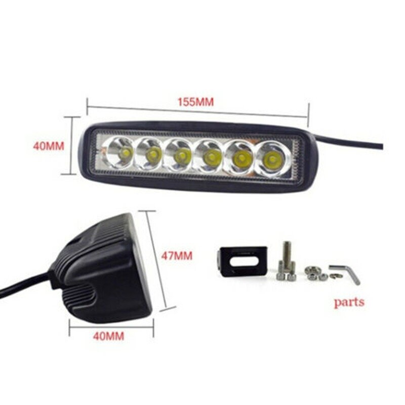 LED 작업 조명 스트립 모양 라이트 바, 6500-7500K 플러드 스팟, 흰색 오프로드 헤드 자동차 조명, IP67 자동차 부품, 여러 장면용