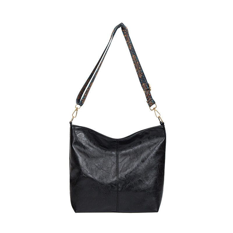 Вместительная сумка через плечо для женщин, осенне-зимняя новая Ретро сумка на плечо с широким ремешком, модная текстурная дорожная сумочка на ремне