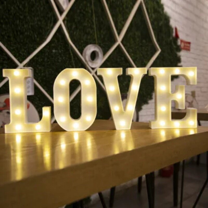 Led letter Lights Number Lights LED Night Light Holiday Romantic Lights LOVE 520 For Wedding Party Valentine's Day Birth Gift