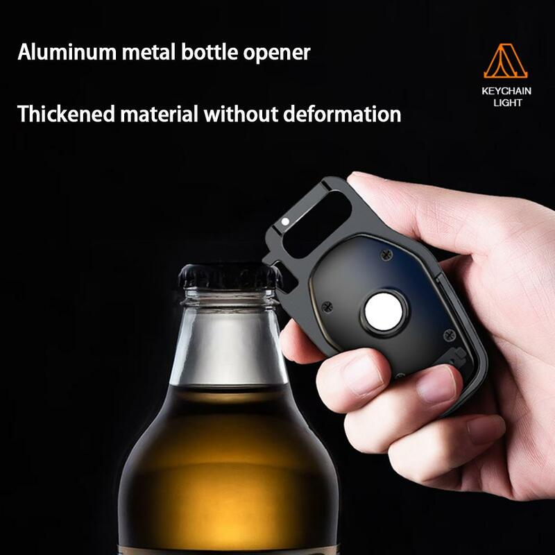 Portable Keychain Light High-brightness Cob Mini Flashlight Outdoor Emergency Work Light Bottle Opener