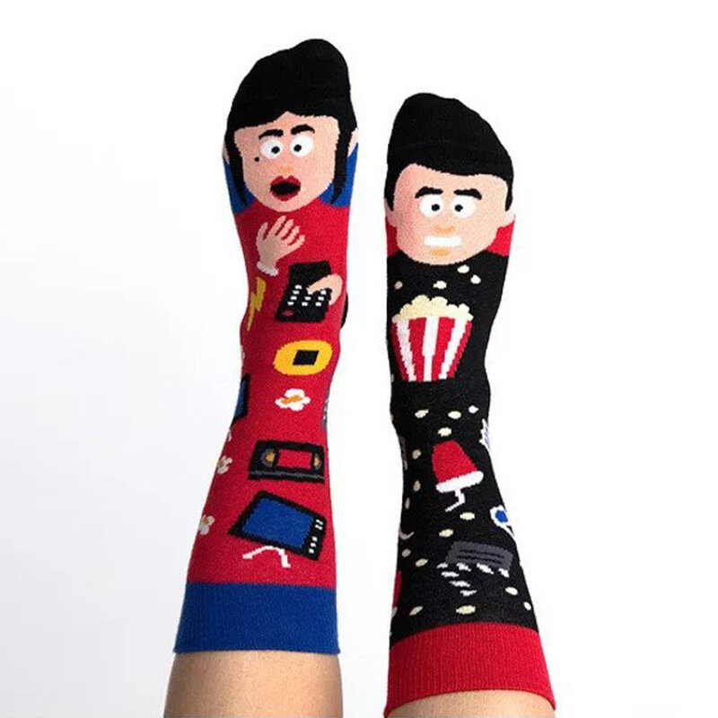 Новые асимметричные носки AB в стиле Мандарин, жаккардовые модные спортивные хлопковые носки