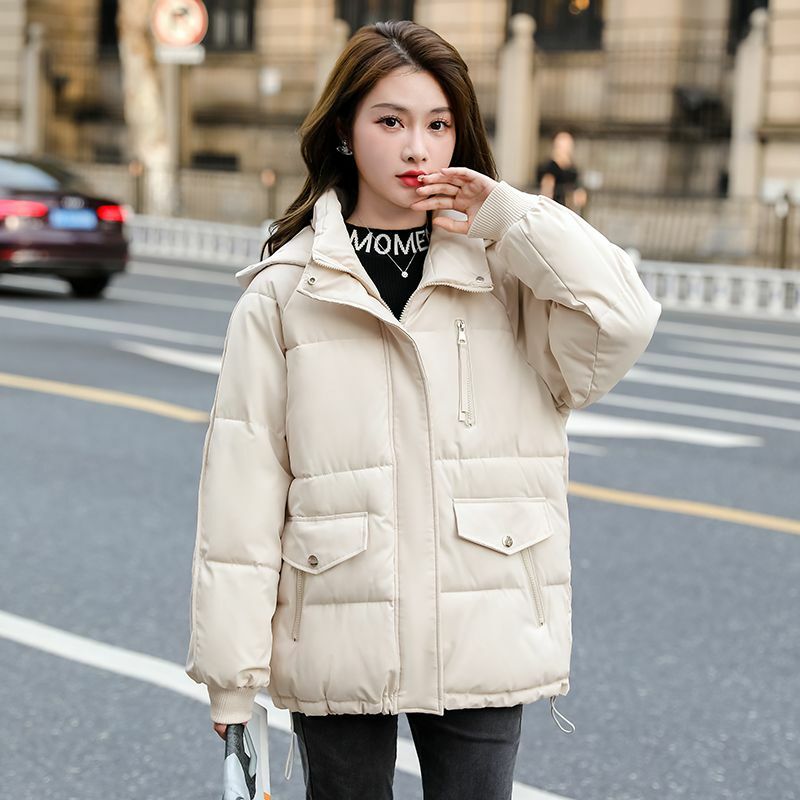 2023 New Women Down Cotton Coat Winter Jacket Female Short Parkas Loose Thick Warm Outwear Leisure Time Hooded Overcoat