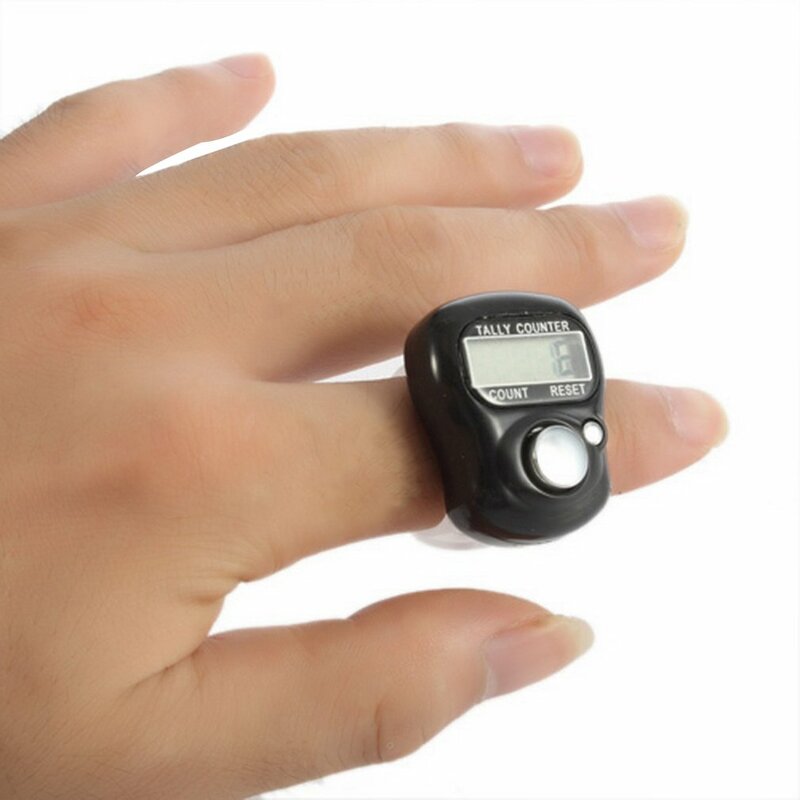 Mini portátil tela lcd de 5 dígitos tela eletrônica digital universal hand held dedo anel contador de contagem para esportes ao ar livre