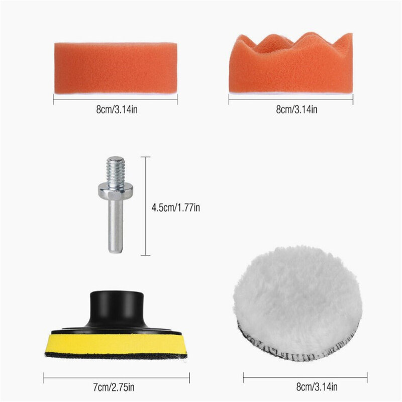 22pcs Drill Polishing Kit Reusable Buffing Pads Adhesion Drill Polishing Kit For Car Polishing Sanding Waxing Sealing Glaze