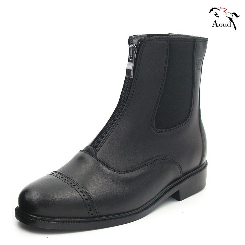 Botas de equitação para homens e mulheres, botas equestres, couro completo, alta qualidade, sapatos com zíper, perspectiva, cabeçada