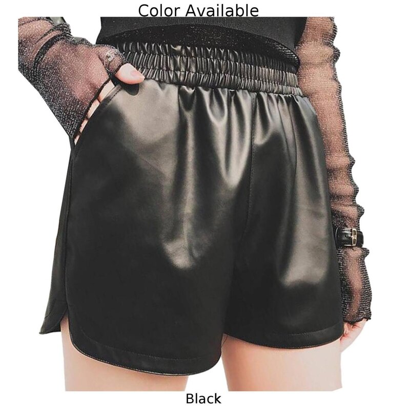 Brand New Autumn Club Daily Wide Leg Pants Shorts 1pcs High Waisted M-3XL Pu Leather Slight Strech Solid Color