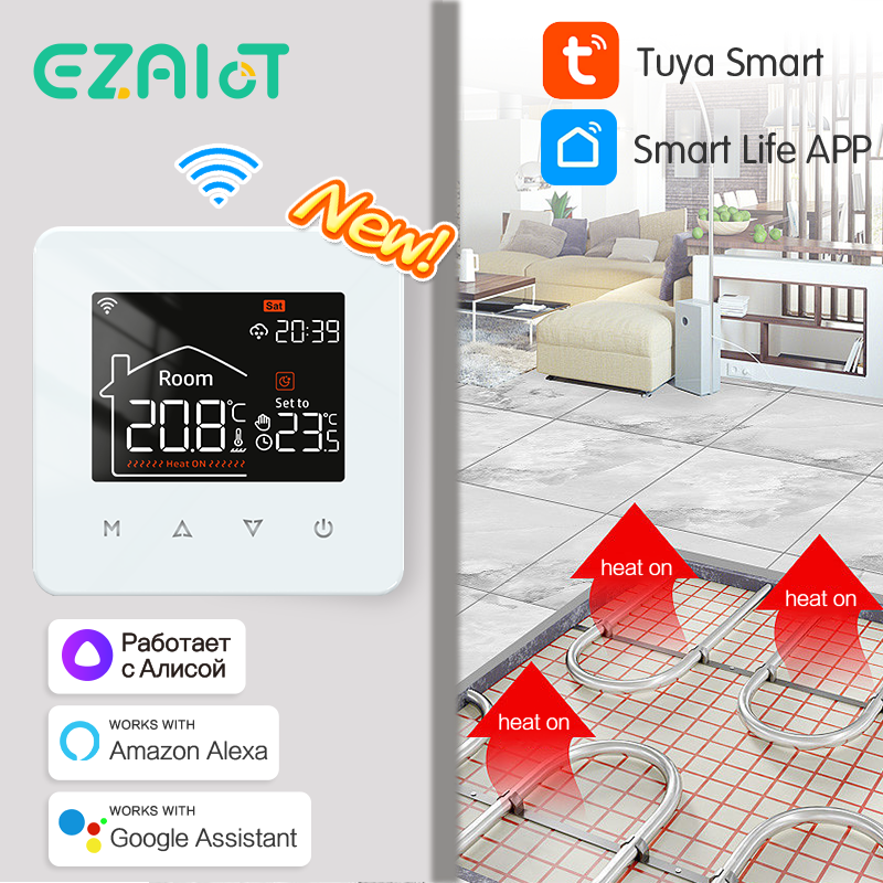 Termostato inteligente WiFi para calefacción eléctrica de suelo, caldera de agua y Gas, controlador de temperatura Digital Tuya, Alexa, Google Home, Yandex