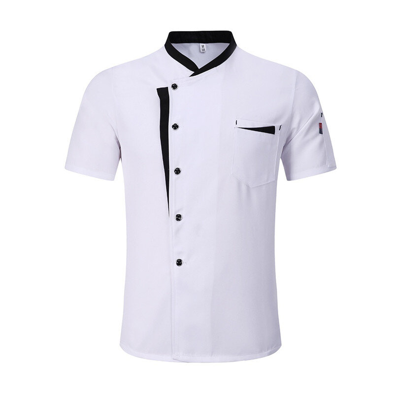 Zestaw koszula szefa z krótkim rękawem strój hotelowy praca w kuchni kucharka restauracja koszule kucharskie + czapka + fartuch ubrania szefa kuchni dla mężczyzn kobiet