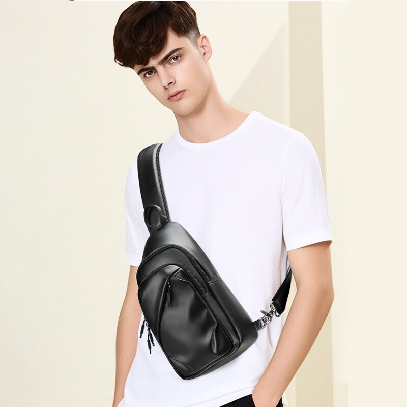 2023 New Men's Bag Casual Lightweight Shoulder Bag Street Fashion Trend Chest Bag Oxford Cloth Shoulder Bag Casual Waterproof