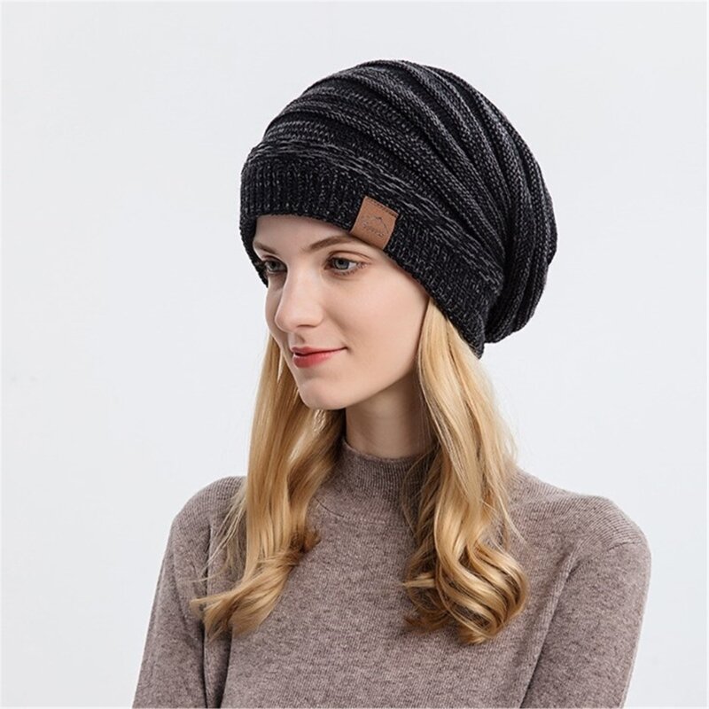 Y166 модная вязаная шапка-бини для женщин и мужчин, удобная шапка с напуском, пуловер, зима-осень, шапка с черепом, уличный убор