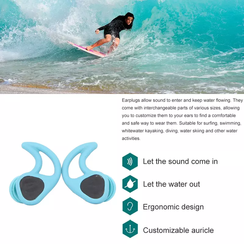 Swimming Ear Plugs Soft Silicone Sound Waterproof Earplugs Diving Water Surf Swim Water Proof Touch Ear Buds Snorkeling Set