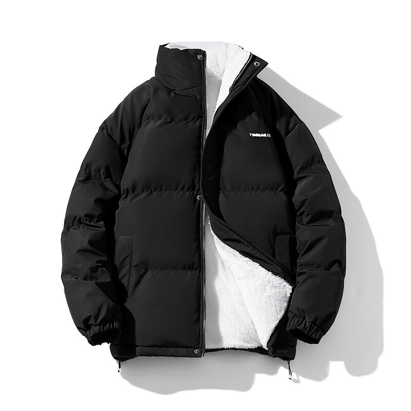 2024 nuova giacca invernale da uomo Oversize Streetwear piumino da uomo tinta unita cappotto imbottito uomo donna caldo cappotto Parka in pile uomo