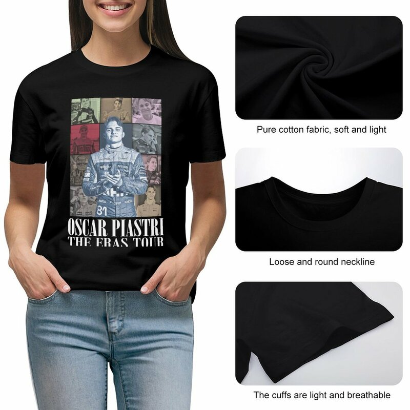 Oscar Piastri The Eras Tour 티셔츠, 재미있는 상의, 오버사이즈 운동 셔츠, 여성용