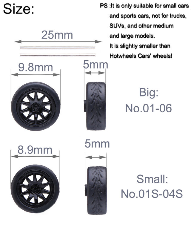 BNDS-ruedas con neumáticos de goma ABS, piezas modificadas para modelos de coche 1:64, estilo VIP, juego de detalles, nueva liquidación, 1/64
