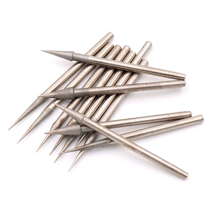 5/10Pcs Kegel Diamant Schleifen Kopf 1-4mm Nadel Bits Grate Für Metall Stein Jade Gravur carving Dremel Werkzeuge 2,35mm Schaft
