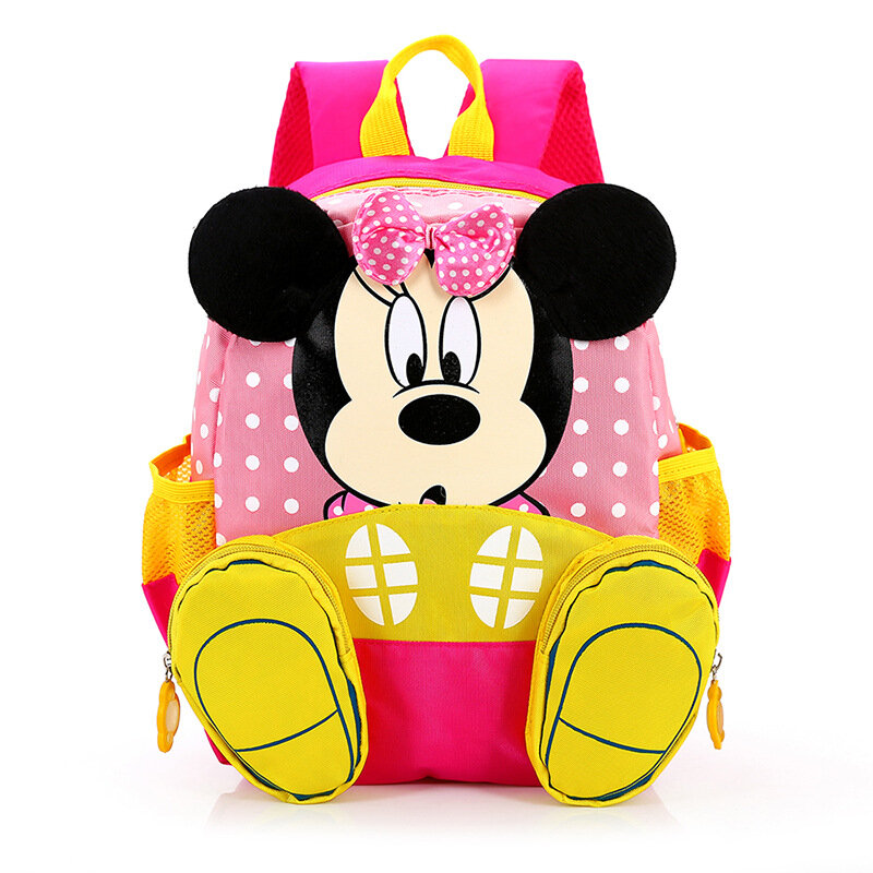 Mochila de dibujos animados de Disney para bebés, niños, niñas, Minnie, Mickey Mouse, mochila escolar encantadora para niños, Bolsa Escolar de jardín de infantes, regalo para niños