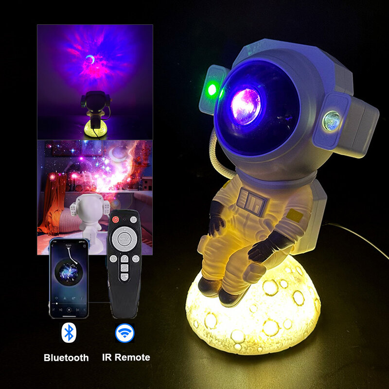 USB-проектор астронавт галактика, светодиодный Звездный Ночной светильник, динамическое украшение на стену, комнатный светильник, приложение, Bluetooth, ИК, дистанционное управление, подарок