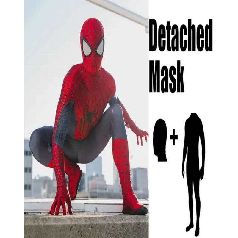 Disfraz de Halloween para hombre y niño, traje de superhéroe Zentai de TASM Spidercosplay, mono completo para adultos y niños