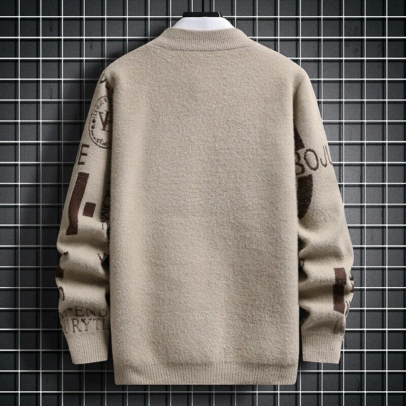 Suéter de cachemira para hombre, jersey con diseño estampado, cálido y elegante, ropa de marca de moda