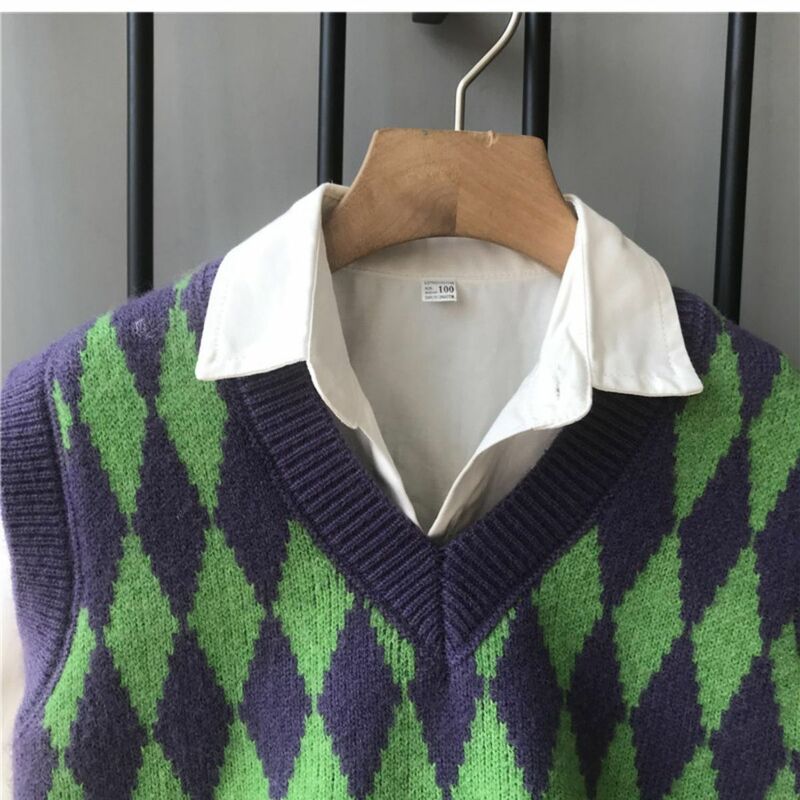 남아용 스웨터 세트, 아동용 셔츠 조끼, 중간 사이즈, 2 종 세트, 패션, 2024 용수철, 가을 신상