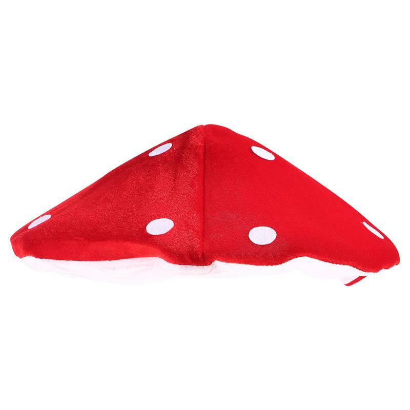 Topi Jamur Kostum Cosplay Pesta Beret Mewah Dekorasi Merah Aksesori Topi Funnycap Headwear Berbentuk Kartun Cottagecore Topi