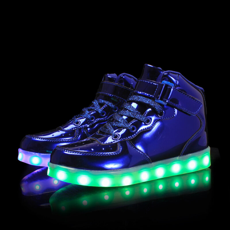 Zapatillas luminosas para niños y niñas, zapatos con luz Led, suela colorida, carga Usb, talla 46