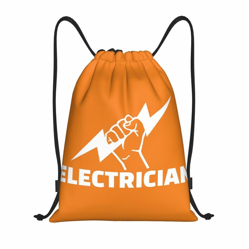 Tas punggung tali serut untuk pria wanita, tas punggung penyimpanan Gym olahraga kekuatan elektrik ringan untuk pria dan wanita
