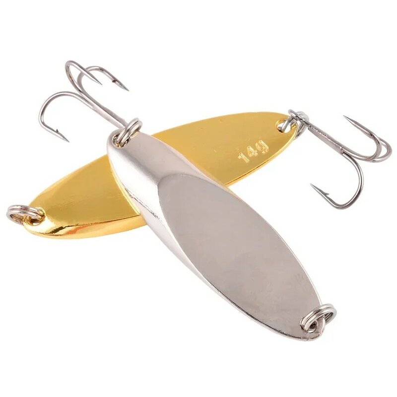 1pcs 3g 7g 14g 21g 28g 56G Metal Spinner Spoon Fishing Lure Hard Baits Spinnerbait for Trout Pike Pesca Peche Treble Hook Tackle