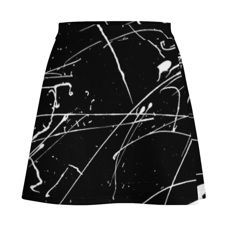 MONOCHROME MINIMALISM SPLATTER ABSTRACT PATTERN Mini Skirt Sexy mini skirt Woman skirts