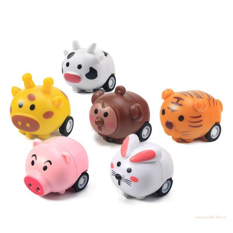 Y4UD 2x lindo coche juguete con forma animal para fiestas temáticas, regalo Año Nuevo para niña pequeña