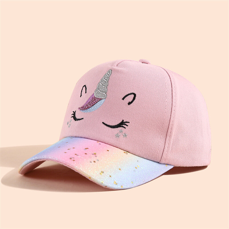 여아용 귀여운 만화 야구 모자, 아기 햇빛가리개 캐주얼 힙합 스냅백 유니콘, 스포츠 여행 하이킹 모자