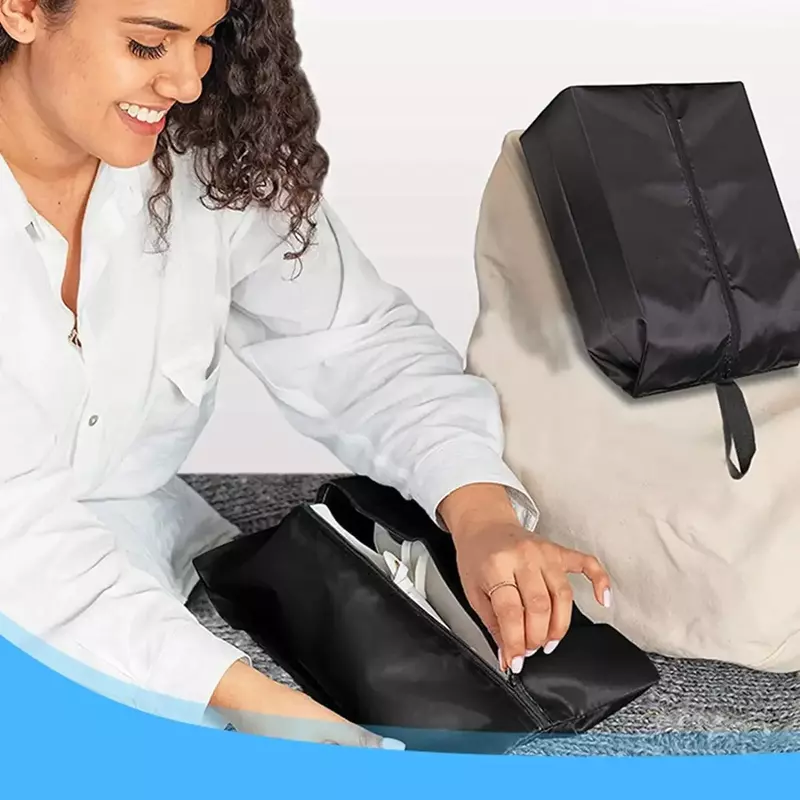 QXB01กระเป๋ารองเท้ากันน้ำแบบพกพาอเนกประสงค์พับเก็บได้, กระเป๋าเก็บของใช้ในบ้านรองเท้าผ้าใบสำหรับผู้ชายและผู้หญิง