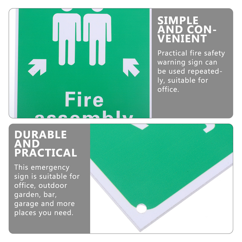 Fire Rally Point Sign Safety Warning Metal Emergency Assembly Office Emblems Aluminum Plate